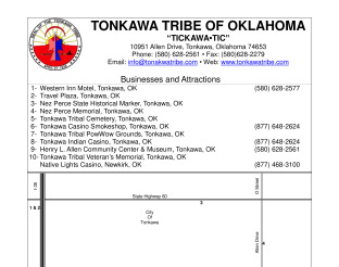 Locations of Tonkawa Tribal Businesses